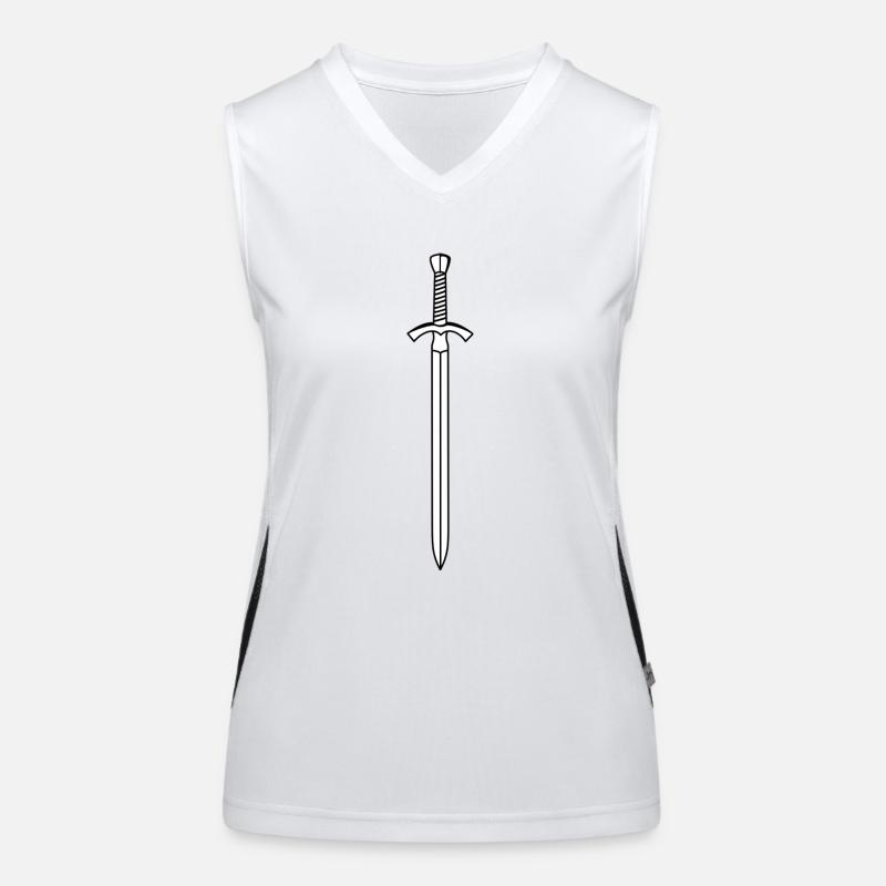 fencing fights floret sword parry samurai27 Women's Functional Contrast Tank Top