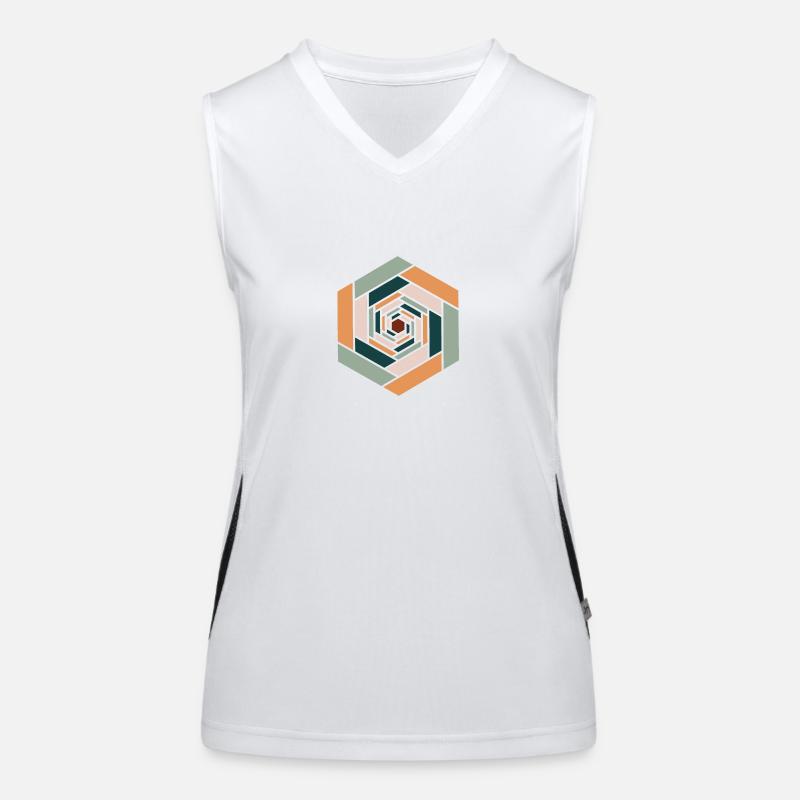 Hexagone infini coloré Débardeur respirant contrasté Femme