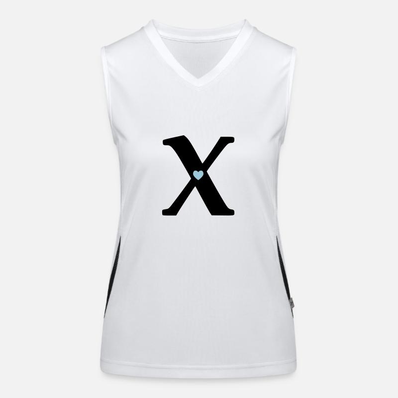 Letter X Initial point Women's Functional Contrast Tank Top
