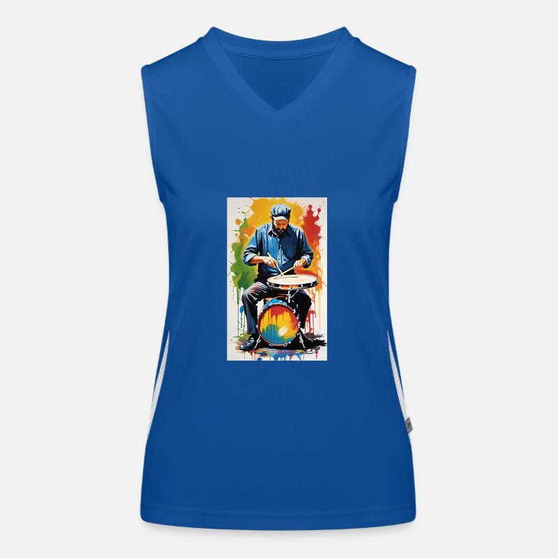 Schlagzeug Funktionelles Kontrast-Tank Top für Frauen