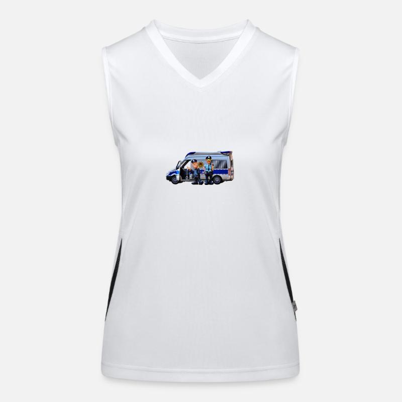 Polizei Bus Funktionelles Kontrast-Tank Top für Frauen