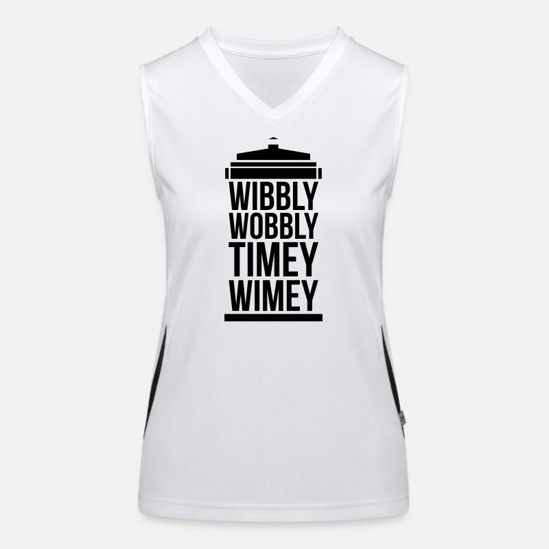 wibbly wobbly timey wimey Funktionelles Kontrast-Tank Top für Frauen