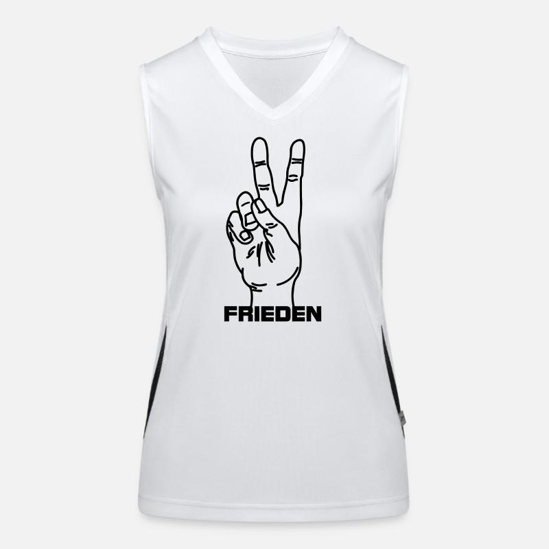 Handgeste deutsch Frieden Funktionelles Kontrast-Tank Top für Frauen