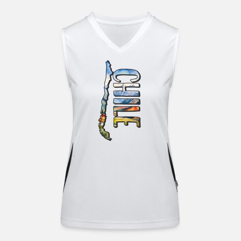 Watercolor Map Chile Women's Functional Contrast Tank Top
