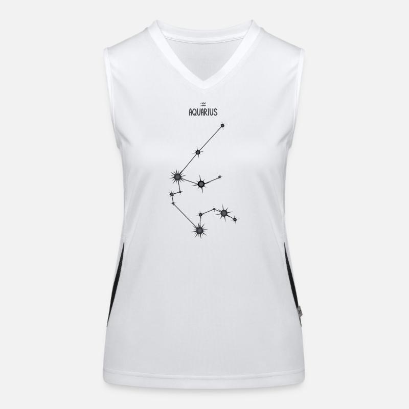 Wassermann Sternzeichen Sternbild Schwarz & Grau Funktionelles Kontrast-Tank Top für Frauen
