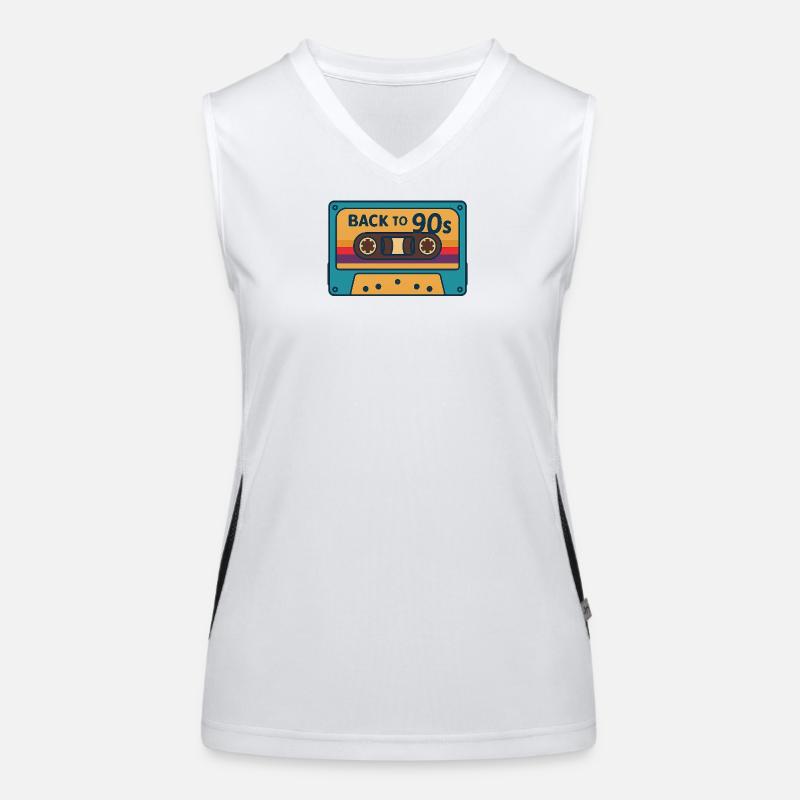 Retro 90s Cassette Design Women's Functional Contrast Tank Top