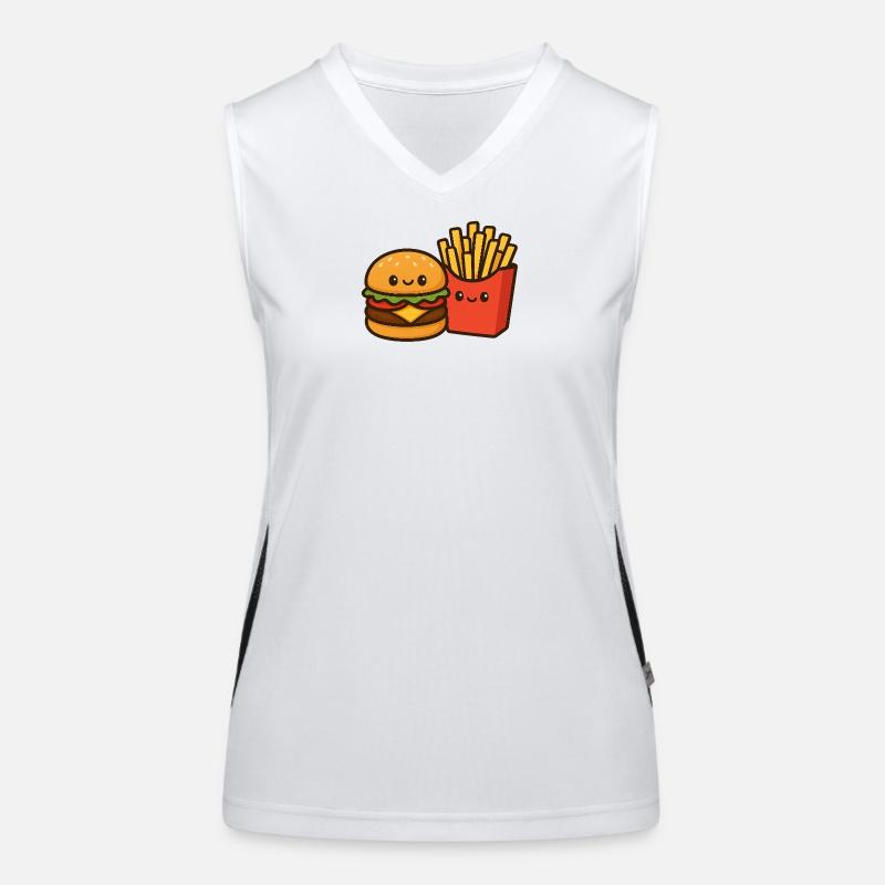 Kawaii Burger & Pommes Duo Funktionelles Kontrast-Tank Top für Frauen