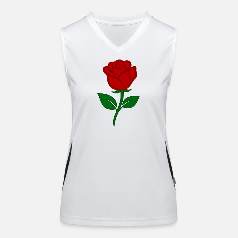 Rote Rose Funktionelles Kontrast-Tank Top für Frauen