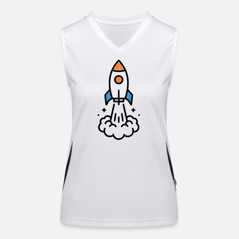 Comic spatial Rocket Launch Débardeur respirant contrasté Femme