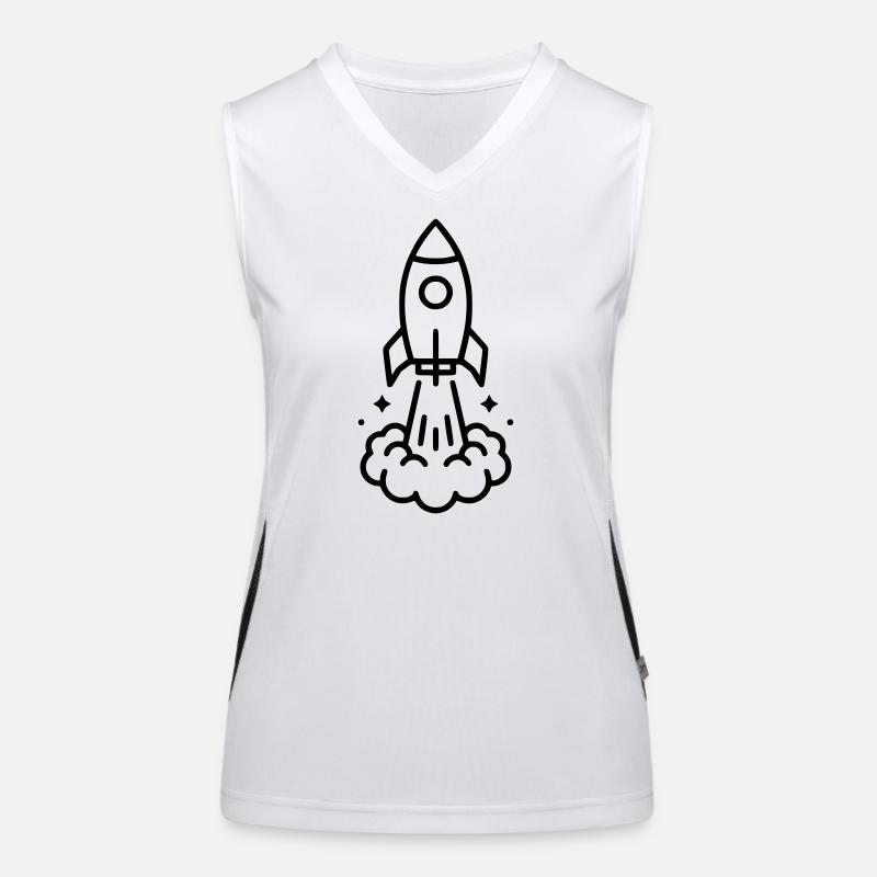 Rocket Launch Space Icon Women's Functional Contrast Tank Top