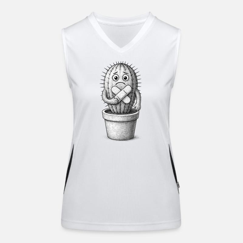 Bandaged Sad Cactus Women's Functional Contrast Tank Top