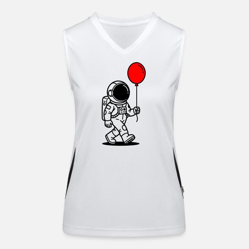 Astronaut with balloon Women's Functional Contrast Tank Top
