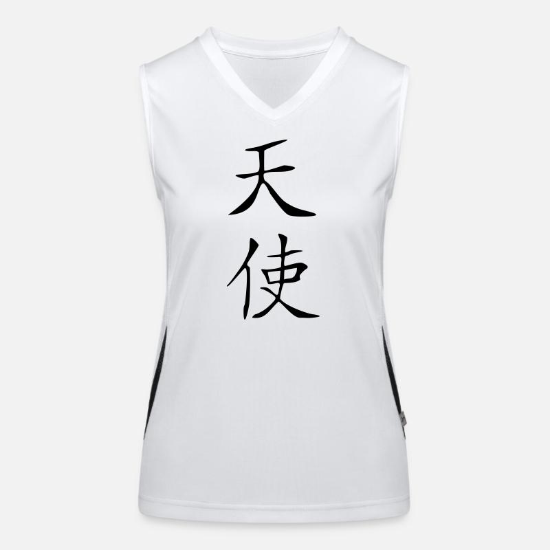 Engel-Kanji Funktionelles Kontrast-Tank Top für Frauen