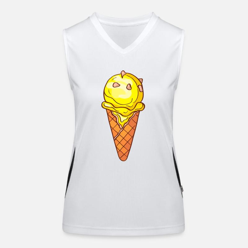 Eis Speiseeis Eiskrem Eiscreme Kugeleis Eisbecher Funktionelles Kontrast-Tank Top für Frauen