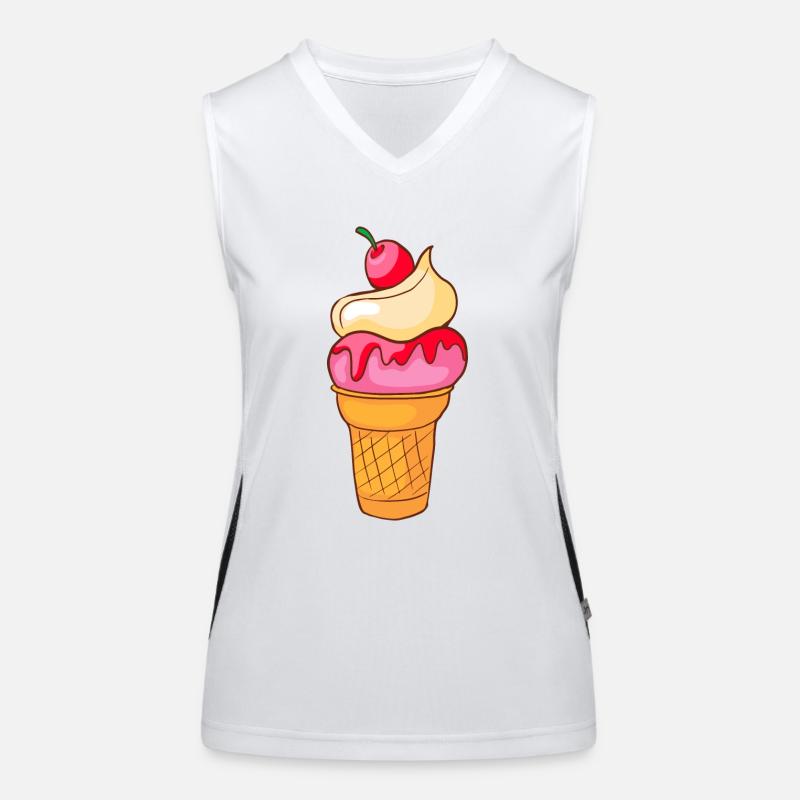Eis Speiseeis Eiskrem Eiscreme Kugeleis Eisbecher Funktionelles Kontrast-Tank Top für Frauen