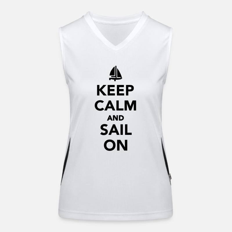 Keep calm and sail on Débardeur respirant contrasté Femme