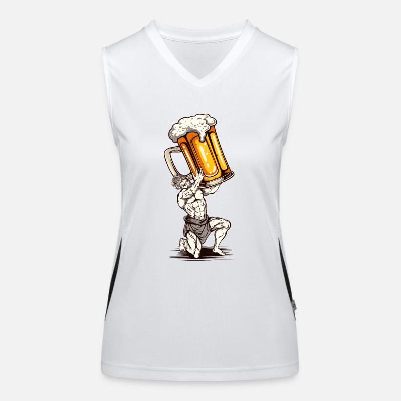 Bier-Statue Funktionelles Kontrast-Tank Top für Frauen