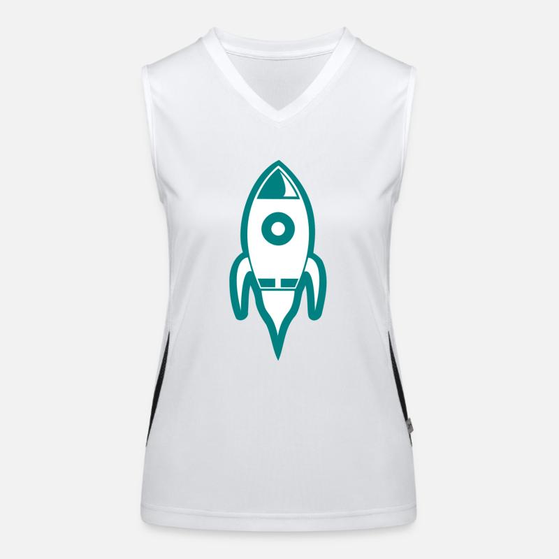 rakete rocket space shuttle ufo raumschiff mond Funktionelles Kontrast-Tank Top für Frauen