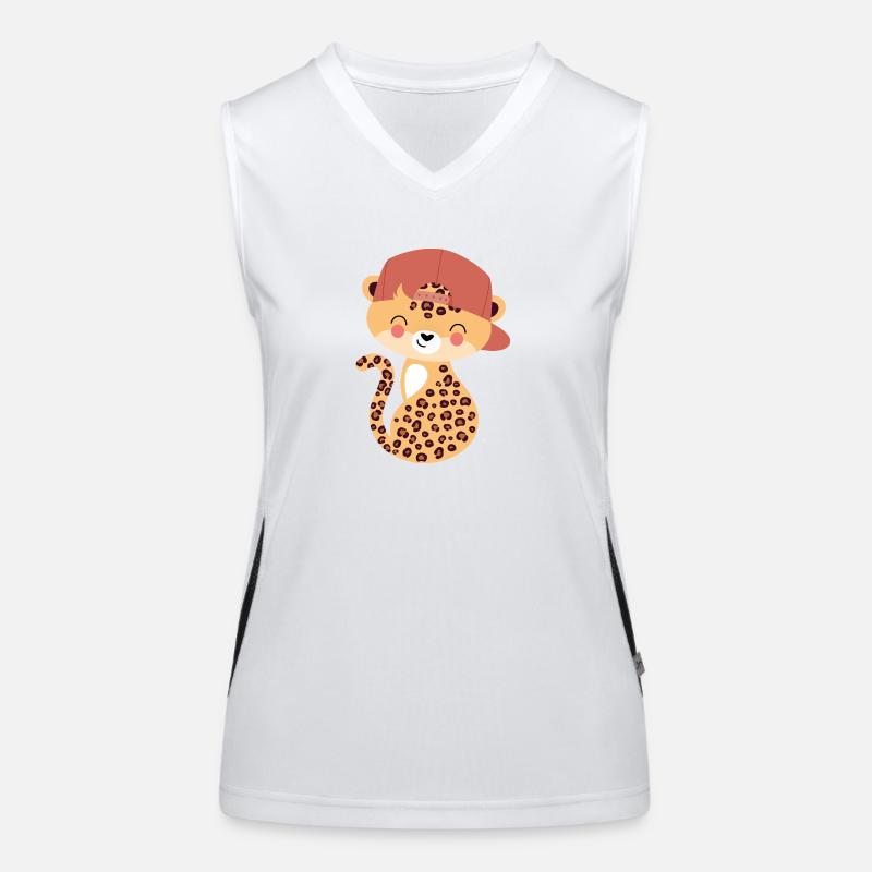 Leopard mit Capy Funktionelles Kontrast-Tank Top für Frauen