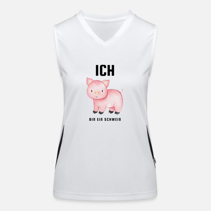 Ich bin ein Schwein Funktionelles Kontrast-Tank Top für Frauen