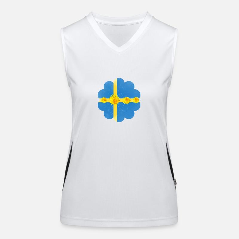 Suède Pissenlit Fleurs Suède Drapeau Débardeur respirant contrasté Femme