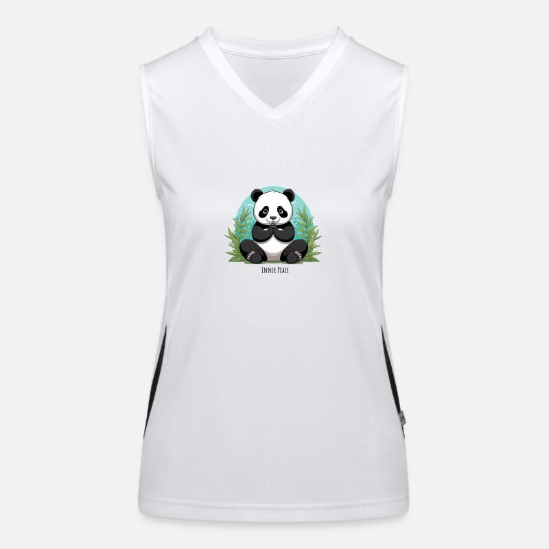 Inner Peace – Meditierender Panda Funktionelles Kontrast-Tank Top für Frauen