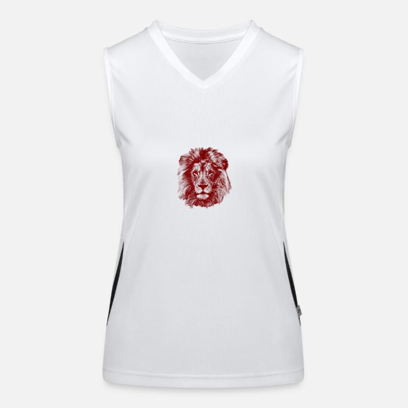 Löwe Rot Funktionelles Kontrast-Tank Top für Frauen
