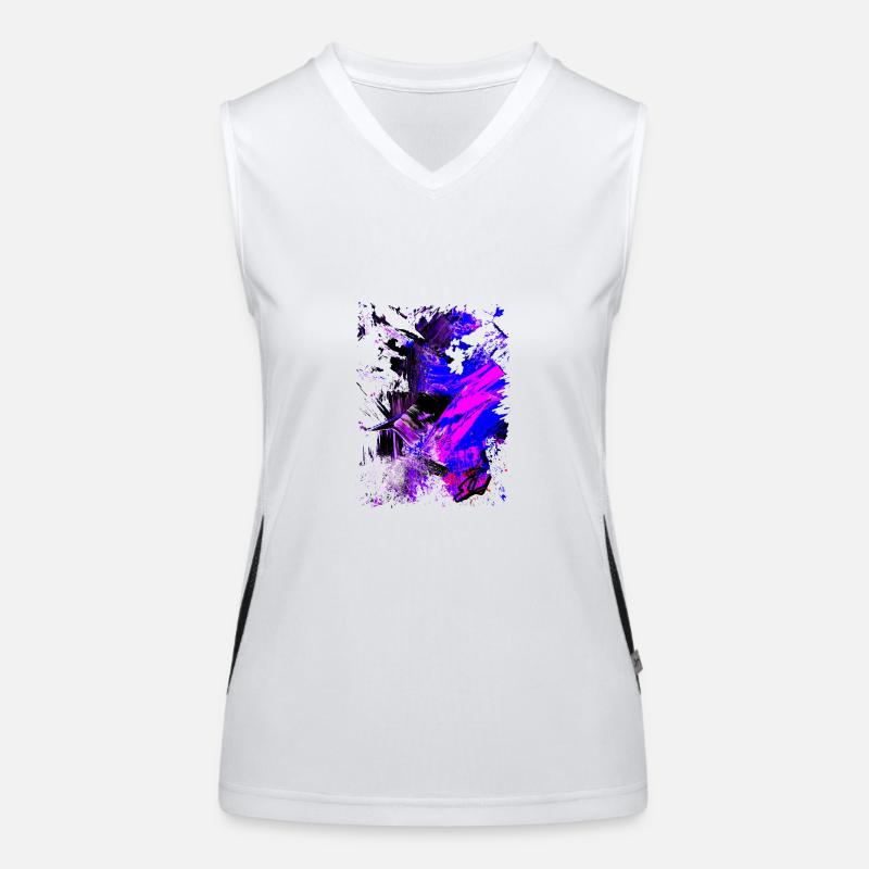 "Blacklight" Acryl Paint by Marco Eckenbrecht Funktionelles Kontrast-Tank Top für Frauen