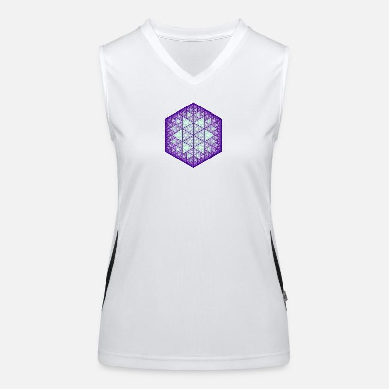 Sierpinski Hexagone Star Débardeur respirant contrasté Femme