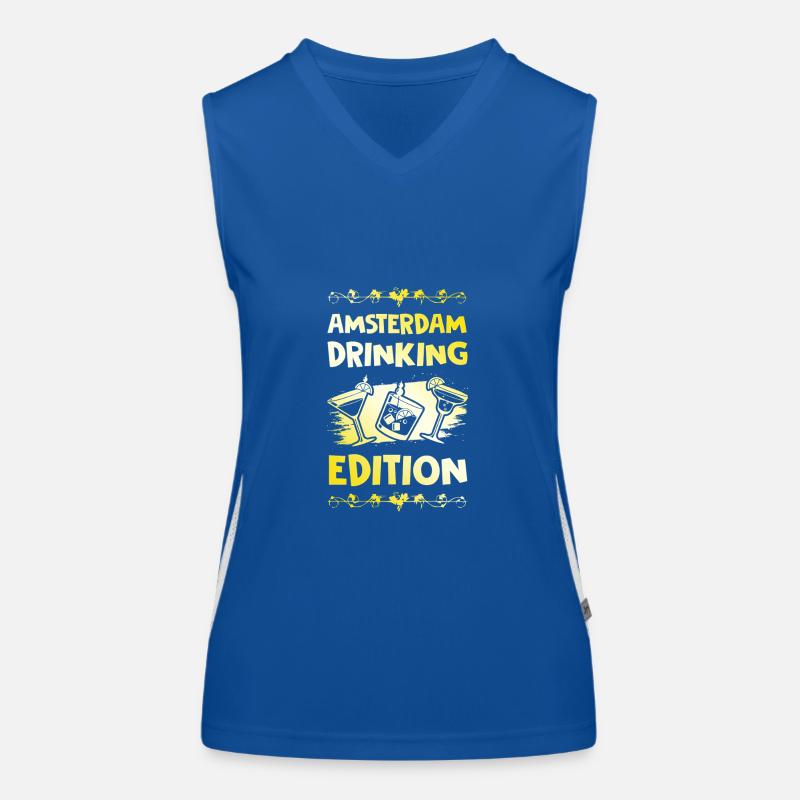Amsterdam Drinking Spruch Funktionelles Kontrast-Tank Top für Frauen