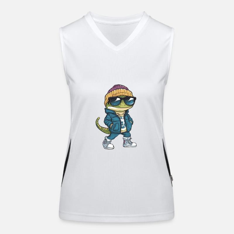 Echse Cool Comic Funktionelles Kontrast-Tank Top für Frauen