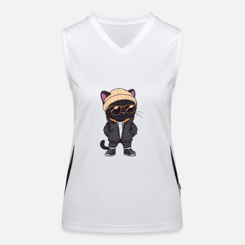 Panther Cool Comic Funktionelles Kontrast-Tank Top für Frauen