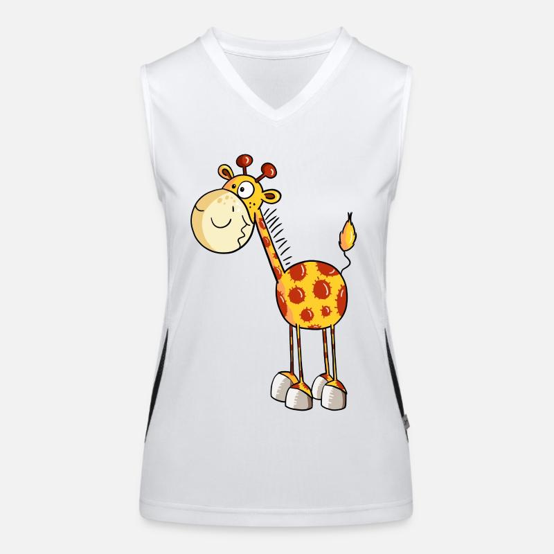 Drollige Giraffe - Giraffen - Comic - Fun Funktionelles Kontrast-Tank Top für Frauen