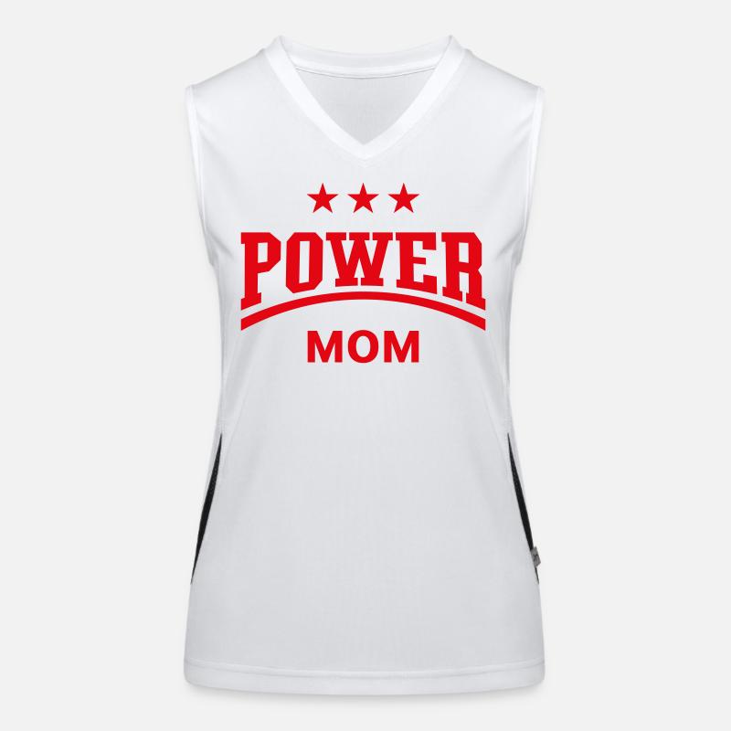 Power Mom (Mama / Mami / Mutter / Muttertag / Red) Funktionelles Kontrast-Tank Top für Frauen