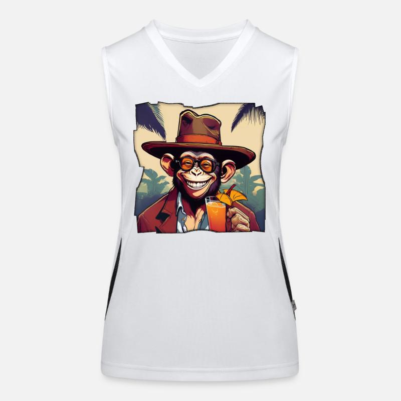 Monkey with cocktail! Women's Functional Contrast Tank Top