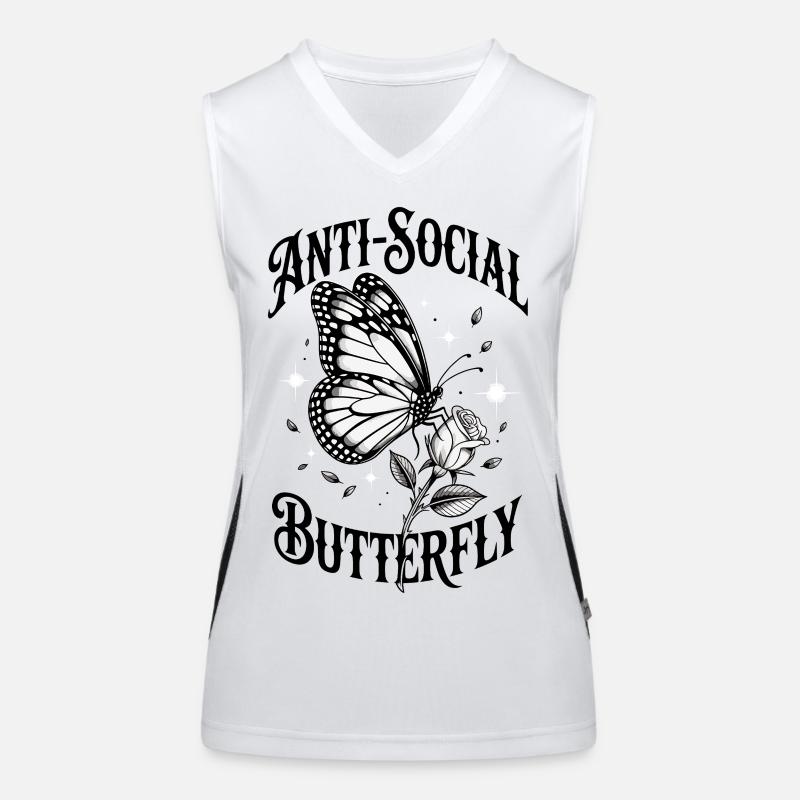 Butterfly Antisocial - Funny Saying Women's Functional Contrast Tank Top