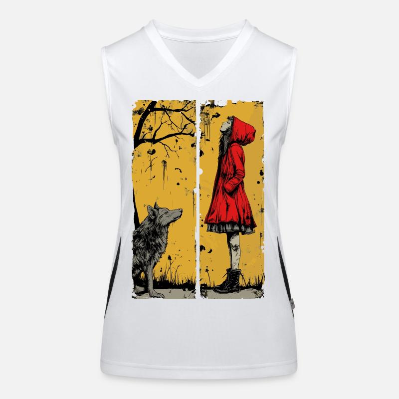 Rotkäppchen und der Wolf Funktionelles Kontrast-Tank Top für Frauen