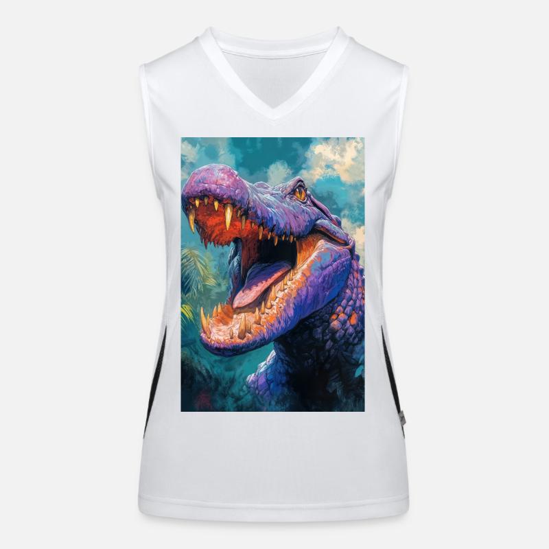Illustration eines Krokodils Funktionelles Kontrast-Tank Top für Frauen