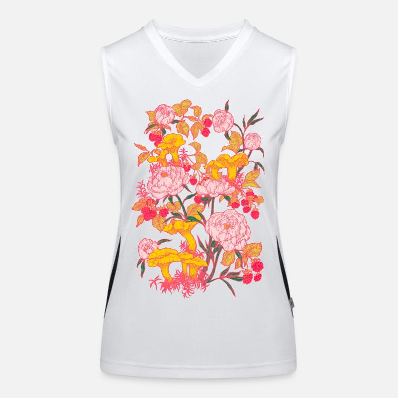PFINGSTROSEN UND PFIFFERLINGE Funktionelles Kontrast-Tank Top für Frauen