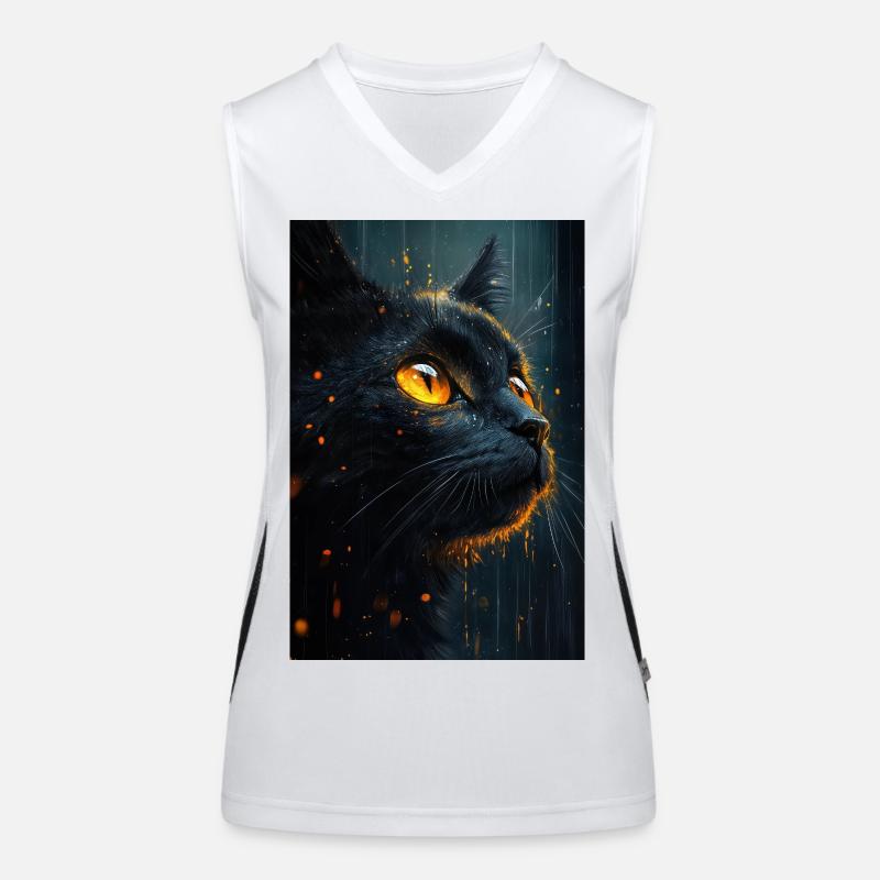Illustration einer Katze Funktionelles Kontrast-Tank Top für Frauen