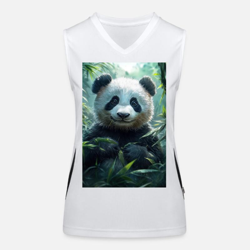 Illustration eines Pandas Funktionelles Kontrast-Tank Top für Frauen