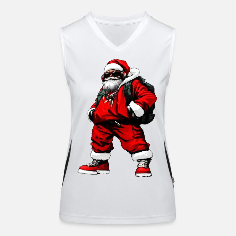 Rapper Weihnachtsmann Funktionelles Kontrast-Tank Top für Frauen