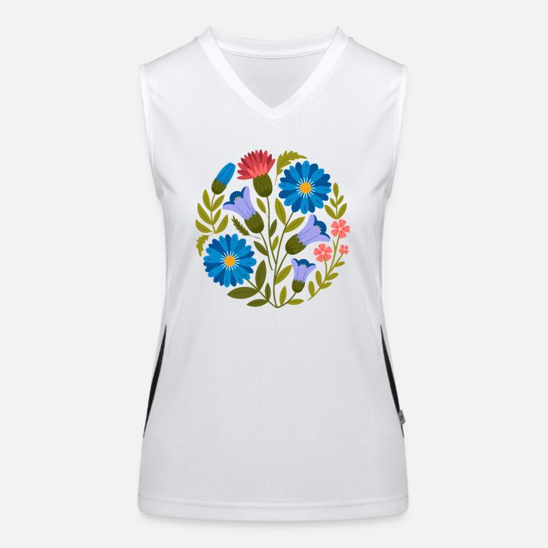 Vintage Floral Runddesign mit zeitlosem Charme Funktionelles Kontrast-Tank Top für Frauen