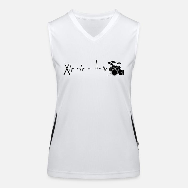 Drums Drumsticks Heartbeat Percussionists Drummers Funktionelles Kontrast-Tank Top für Frauen