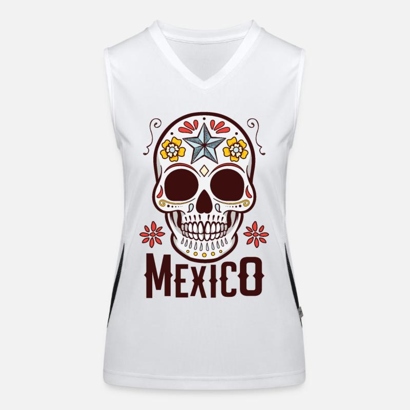 Sugar Skull Mexico Women's Functional Contrast Tank Top