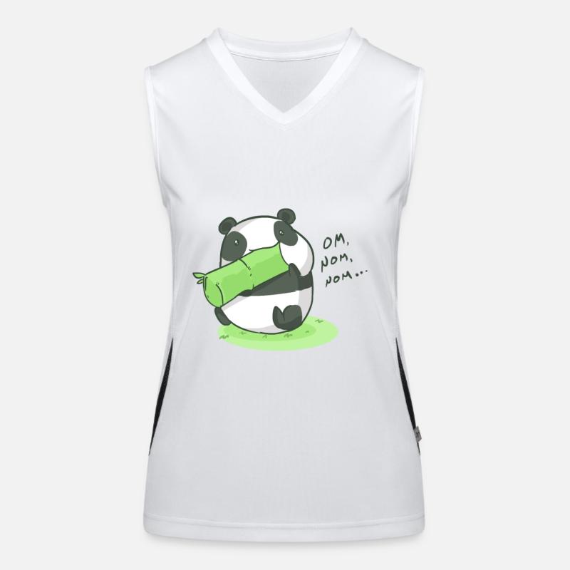 Mampfender Panda Om Nom Nom Geschenkidee Funktionelles Kontrast-Tank Top für Frauen