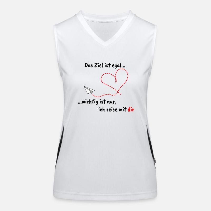 Papierflieger mit Herz und romantischem Text Funktionelles Kontrast-Tank Top für Frauen
