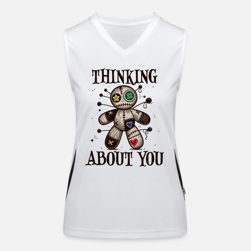 Ich denke an dich, Voodoo Doll Funktionelles Kontrast-Tank Top für Frauen