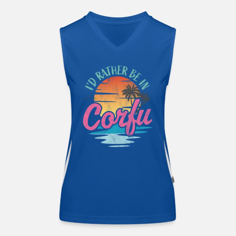 Ich wäre lieber auf Korfu Funktionelles Kontrast-Tank Top für Frauen
