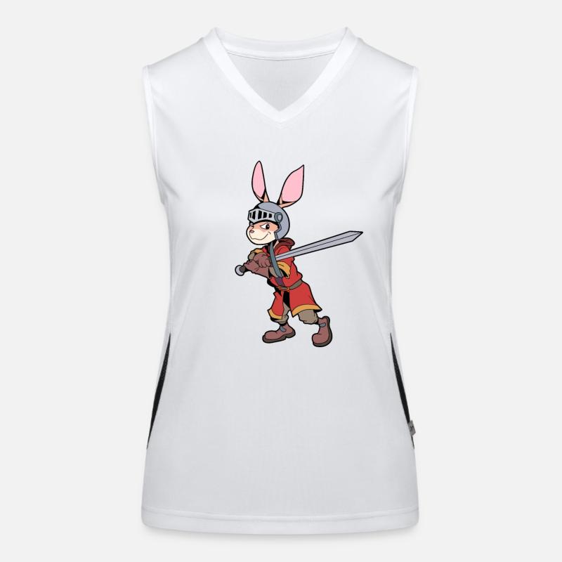 In Armor with Longsword - Rabbit Women's Functional Contrast Tank Top